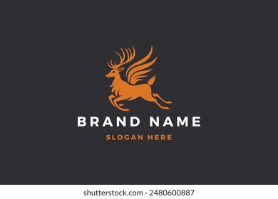 Graceful Winged Deer Logo Vector Design for Elegant Brand Identity