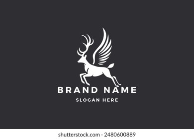 Graceful Winged Deer Logo Vector Design for Elegant Brand Identity