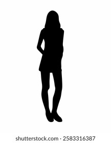 graceful woman in a mini dress silhouette