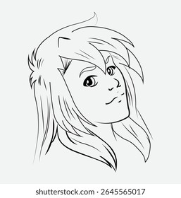 Silhueta de mulher graciosa - Ilustração de arte de linha minimalista elegante