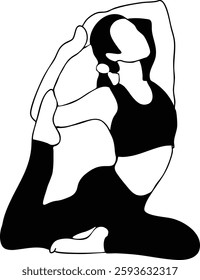 Graceful Yoga Pose Vector Strength, Flexibility, and Serenity in Minimalist Art