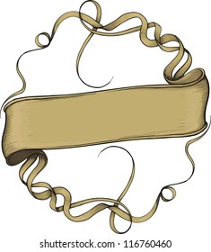 gracefully curved ribbon forming a circle isolated on white background