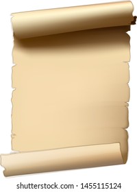 gracefully folded sheet old paper scroll with empty space for your text