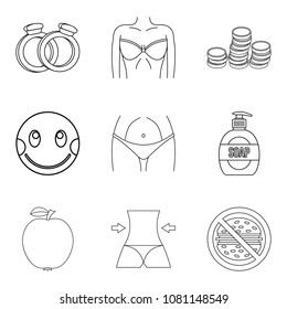 Gracefulness icons set. Outline set of 9 gracefulness vector icons for web isolated on white background