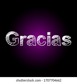 Gracias brush paint hand drawn lettering on black background. Thanks in spanish language design  templates for greeting cards, overlays, posters