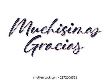 Gracias calligraphy spanish text. Lettering postcard design in script style. Vector isolated illustration.