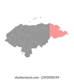 Gracias a Dios department map, administrative division of Honduras. Vector illustration.