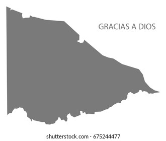 Gracias a Dios Honduras map grey illustration silhouette