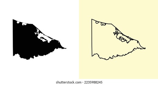 Gracias a Dios map, Honduras, Americas. Filled and outline map designs. Vector illustration