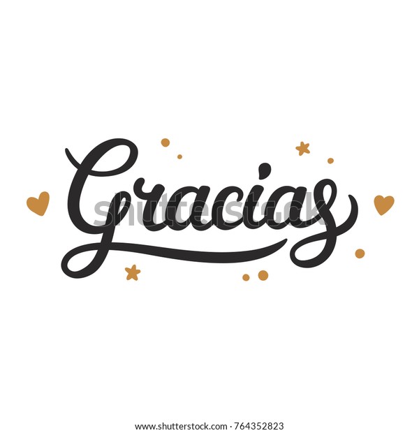 スペイン語でgraciasと書いてありがとう 手描きの落書きエレメントを持つ 筆記体で書いた草書きの単語 ありがとうございます ベクターイラスト のベクター画像素材 ロイヤリティフリー
