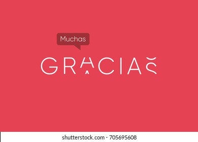 Gracias logo with capitals letters in movement. Editable vector design.