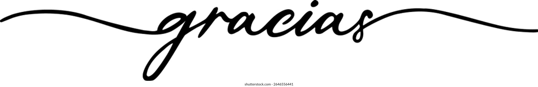 "gracias" means thank you in spanish. Lettering calligraphy