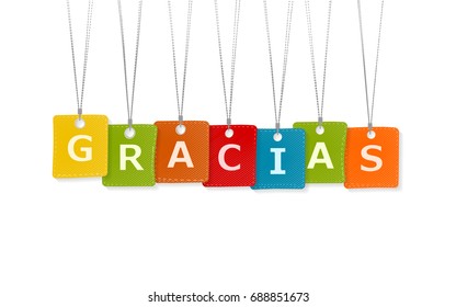 Gracias message isolated on white background 