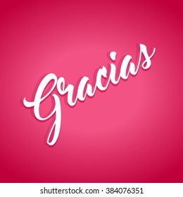 Gracias thank you hand lettering calligraphy in Spanish