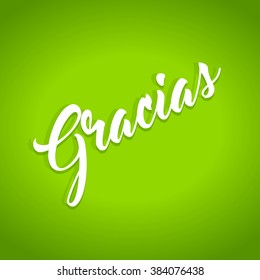 Gracias Thank you hand lettering calligraphy in Spanish