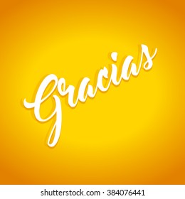 Gracias Thank you hand lettering calligraphy in Spanish