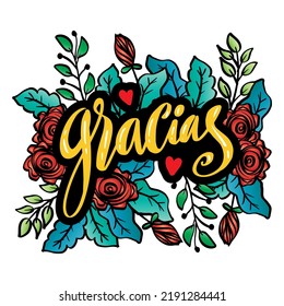 Gracias thank you lettering. Slogan concept.