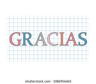 gracias (thank you in spanish) concept- vector illustration