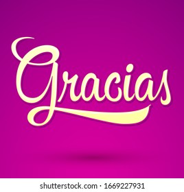 Gracias Thank you Spanish text vector design.