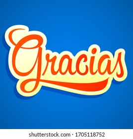 Gracias Thank you Spanish text vector design.