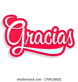 Gracias Thank you Spanish text vector design.