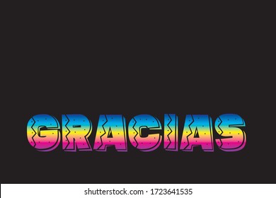 Gracias Thank You Spanish Text Lettering.