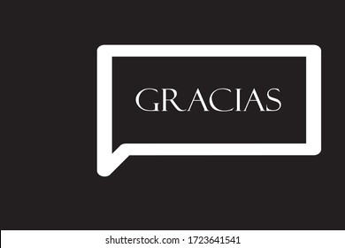 Gracias Thank You Spanish Text Lettering.