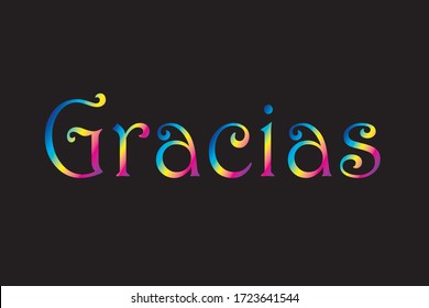 Gracias Thank You Spanish Text Lettering.