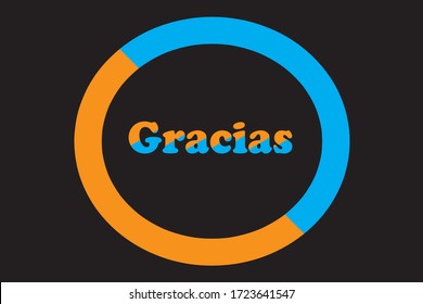 Gracias Thank You Spanish Text Lettering.