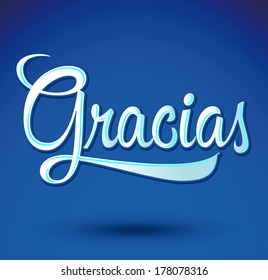 Gracias - THANK YOU spanish text - hand lettering - vector 