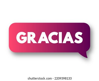 Gracias (thank you in spanish) text message bubble, concept background