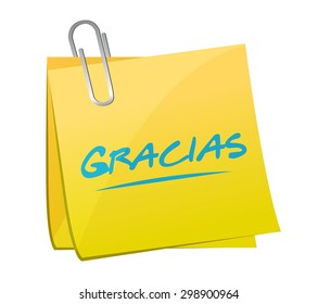 gracias. thanks in spanish post sign message illustration design