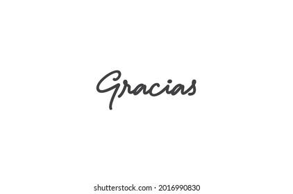 Gracias vector lettering. Thank you in Spanish. Phrase handwritten calligraphy.