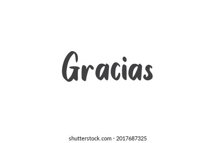 Gracias vector lettering. Thank you in Spanish. Phrase handwritten calligraphy.