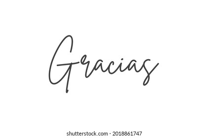 Gracias vector lettering. Thank you in Spanish. Phrase handwritten calligraphy.