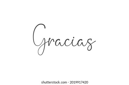 Gracias vector lettering. Thank you in Spanish. Phrase handwritten calligraphy.