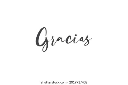 Gracias vector lettering. Thank you in Spanish. Phrase handwritten calligraphy.