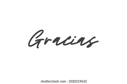 Gracias vector lettering. Thank you in Spanish. Phrase handwritten calligraphy.