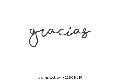 Gracias vector lettering. Thank you in Spanish. Phrase handwritten calligraphy.