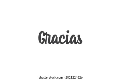 Gracias vector lettering. Thank you in Spanish. Phrase handwritten calligraphy.