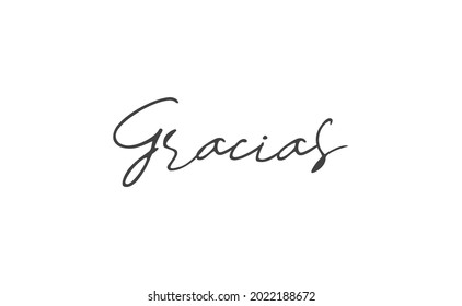 Gracias vector lettering. Thank you in Spanish. Phrase handwritten calligraphy.