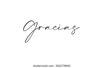 Gracias vector lettering. Thank you in Spanish. Phrase handwritten calligraphy.