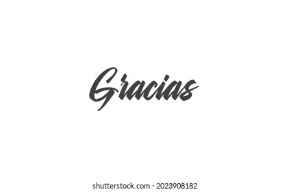 Gracias vector lettering. Thank you in Spanish. Phrase handwritten calligraphy.