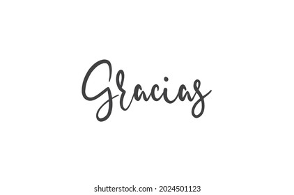 Gracias vector lettering. Thank you in Spanish. Phrase handwritten calligraphy.