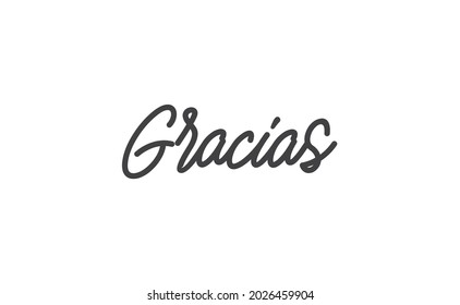 Gracias vector lettering. Thank you in Spanish. Phrase handwritten calligraphy.