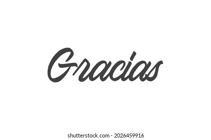 Gracias vector lettering. Thank you in Spanish. Phrase handwritten calligraphy.