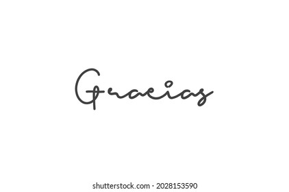 Gracias vector lettering. Thank you in Spanish. Phrase handwritten calligraphy.