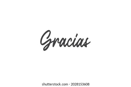 Gracias vector lettering. Thank you in Spanish. Phrase handwritten calligraphy.