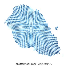 Graciosa dotted map. Digital style shape of Graciosa. Tech icon of the island with gradiented dots. Amazing vector illustration.