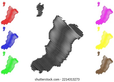 Graciosa island (Kingdom of Spain, Canary Islands, Chinijo Archipelago) map vector illustration, scribble sketch La Graciosa and Montana Clara map